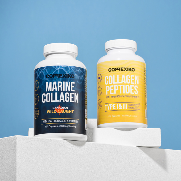 Collagen Supplements on Plastic Containers